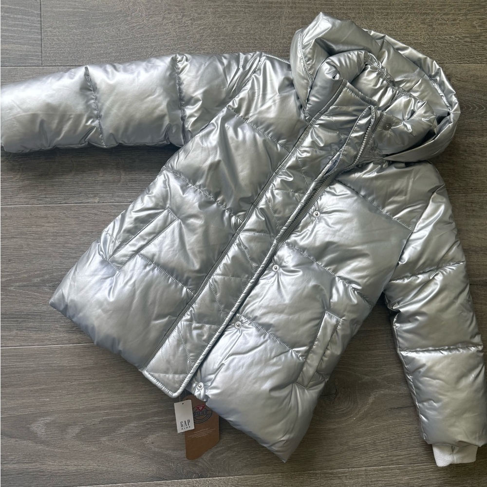 GAP Shiny Silver Kids Puffer Jacket
